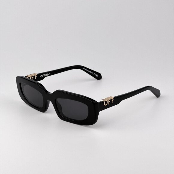 Off-White RENTON Women Sunglasses Black Rectangle Grey Lenses | Model OERI13C - Picture 6 of 12